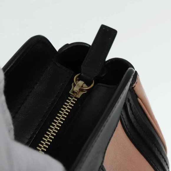 Chloe Alice Hand Bag Leather 2way Black Pink Auth am6912V - Picture 10 of 14